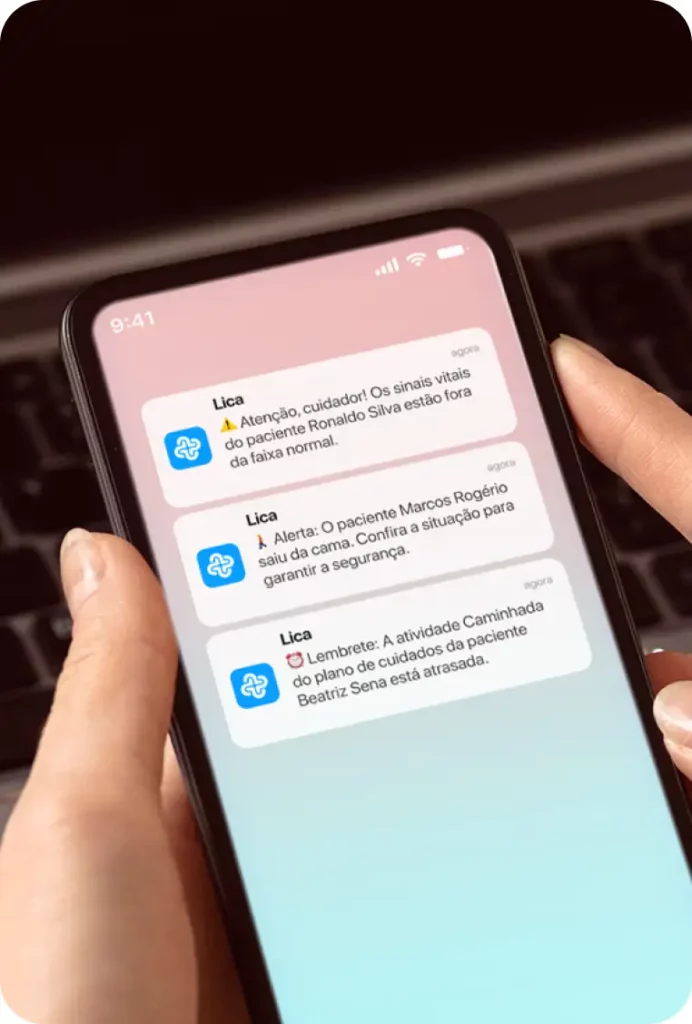 Notificações do aplicativo Lica